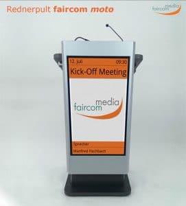 Datenblatt zum Rednerpult faircom MOTO mit LCD-Display